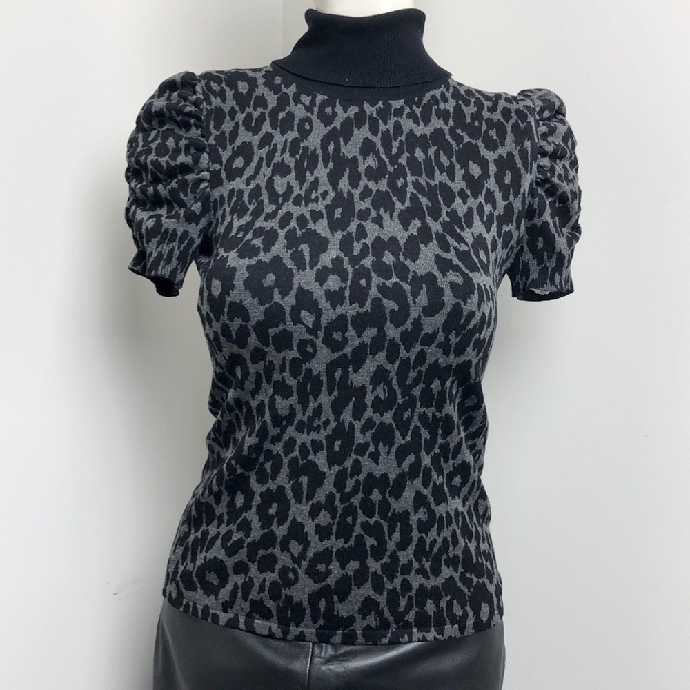 Style & Co Animal Print Turtleneck Knit Top Size Petite